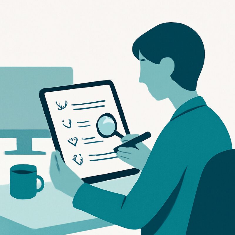 AIの下書き回答を人がチェックする様子